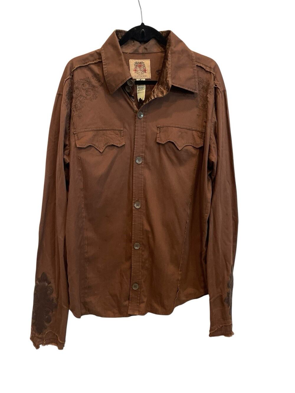 J Steger Pater Noster Button Up Shirt Size :L